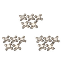 15Er-Pack 4-Wege-Koaxialkabel-Verteiler, Buchse auf 4 Buchse für Video-VCR-Antenne, TV-Kabel, Satellit, Silber