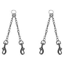 2X Double Dog Coupler Twin Lead 2 Way for Two Pet Dogs Walking Leash Safety Chain