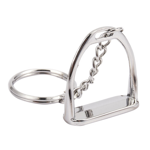 2Pcs Simple Elegant Design Western Stirrup Keychain Key Ring Hanger Tool