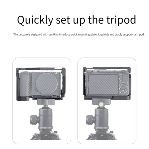For  ZV-E10 II Alloy Rabbit Cage Rig Handle Stabilizer Ergonomic Handgrip Tripod Mount Set 2