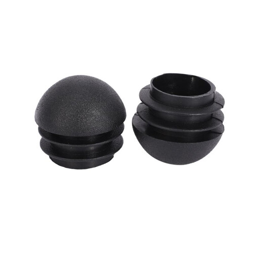 12 Pcs 25mm Dia Plastic Round Tube Inserts End Blanking Caps Black 1