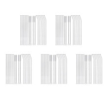 60PCS Reusable Clear Glass Straws Shatter Resistant Glass Drinking Straw 30 Straight & 30 Bent with 20 Cleaning Brushes