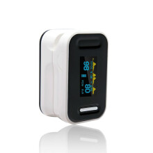 (Wit) Bloedzuurstof- en bloedglucosemeter met scherm met hoge resolutie; geschikt voor op reis, voor ouderen en voor thuisgebruik.