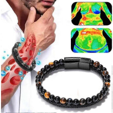 Brazalete de terapia de titanio con cuentas Humanic+pro Maxhematie de 19 cm, brazalete con cuentas de Titaniumion.