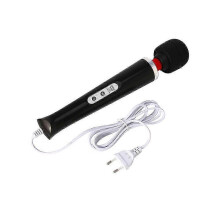 (Zwart) Magische massager met 10 snelheden voor hoofd-, voet- en lichaamsmassage met vibratiefunctie – EU-stekker, wit