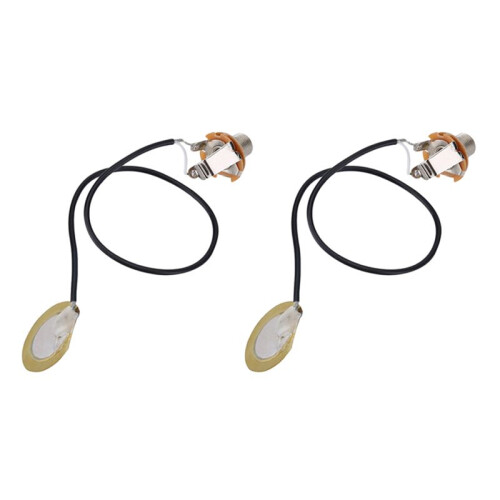 2X Acoustic Guitar Transducer Pre-Wired Amplifier Piezo Jack Pickup Accessory