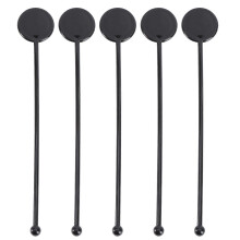 100pcs Plastic Drink Muddler Beverage Stirrer Swizzle Sticks Blender Mixing Stick Stirring Rod (Black)