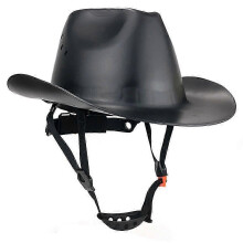 Casco di sicurezza da cowboy con foro di ventilazione, tesa piena in HDPE, per lavori all'aperto, edilizia, soccorso ferroviario -