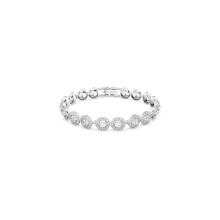 Bransoletka tenisowa Angelic Series White – kryształowa aureola o szlifie okrągłym z zdobieniem Pavé dla kobiet