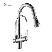Robinet mixer modern cu 3 căi, crom mat, negru, alamă, filtru, negru, extractibil, chiuvetă de bucătărie, 60 cm