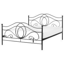 Bed Metal LYRA 140 x 200 cm (EU Double) Black