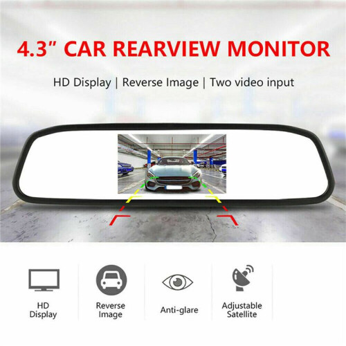 2X 4,3-Tums Bil DVR Dash-Kamera Backspegelmonitor StöDer 2-VäGs Videoinspelare Dash Cam LCD-SkäRm 1