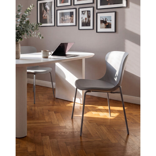 Beliani Set of 2 Dining Chairs PITSBURG Grey 1