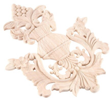 2X Miniature Wooden Vintage Wood Carved Corner Decal Wall Lamp Home Furniture Wall-Furniture Doors Decorative