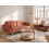 Beliani Sofa Bed 3 Seater ASBY Fabric Orange 4