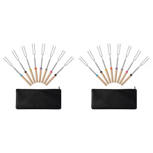 Marshmallow Roasting Sticks (16 Pack) 32 Inches Extendable Telescoping Smores Skewers for Fire Pit Meat