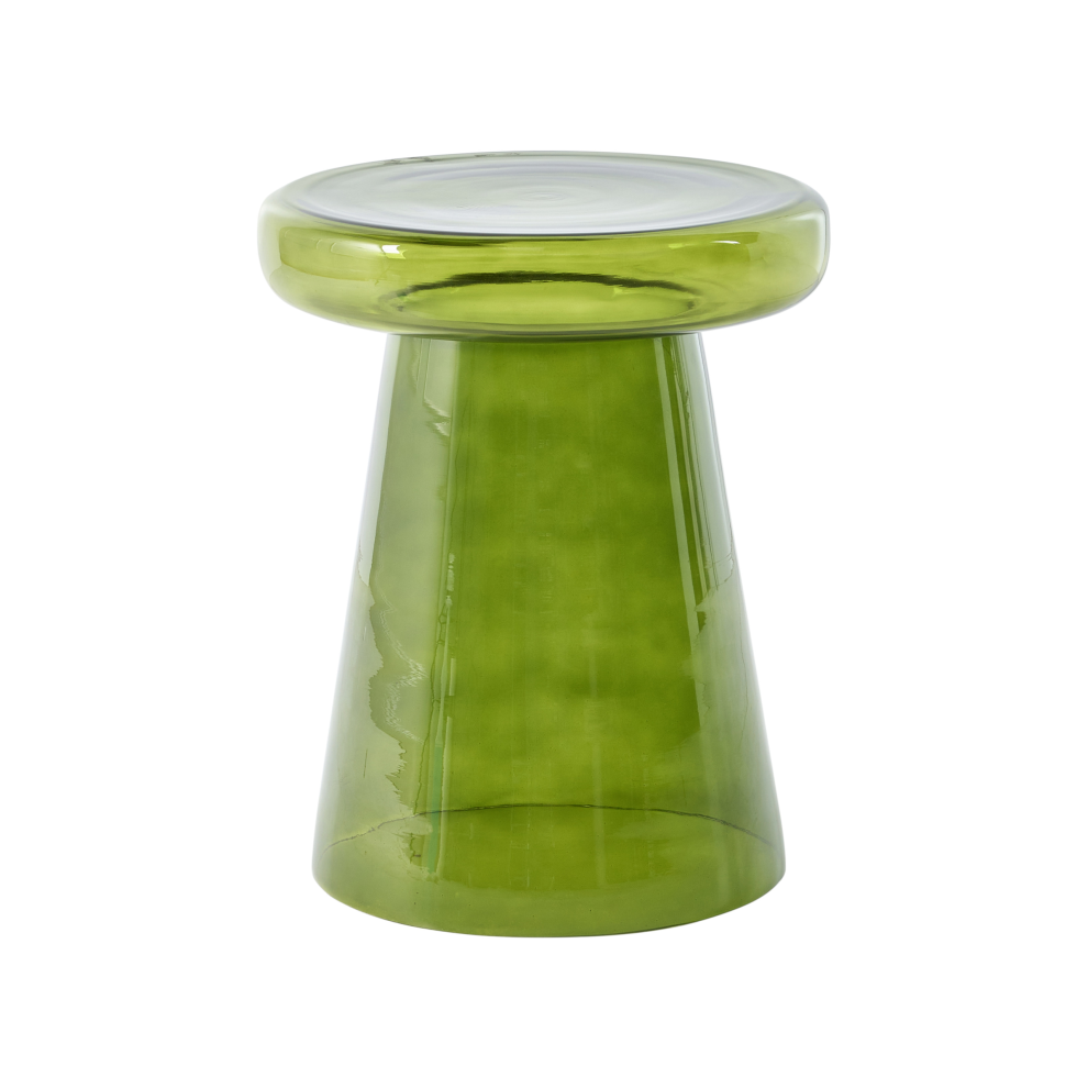 Beliani Side Table Caldera Glass Green