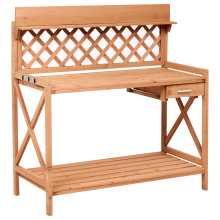 Potting Bench SPERLINGA 115 cm 116 cm Fir Wood Light Brown