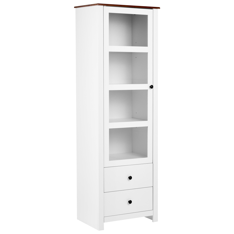 Beliani Glass Display Cabinet Pimba 60 Cm White
