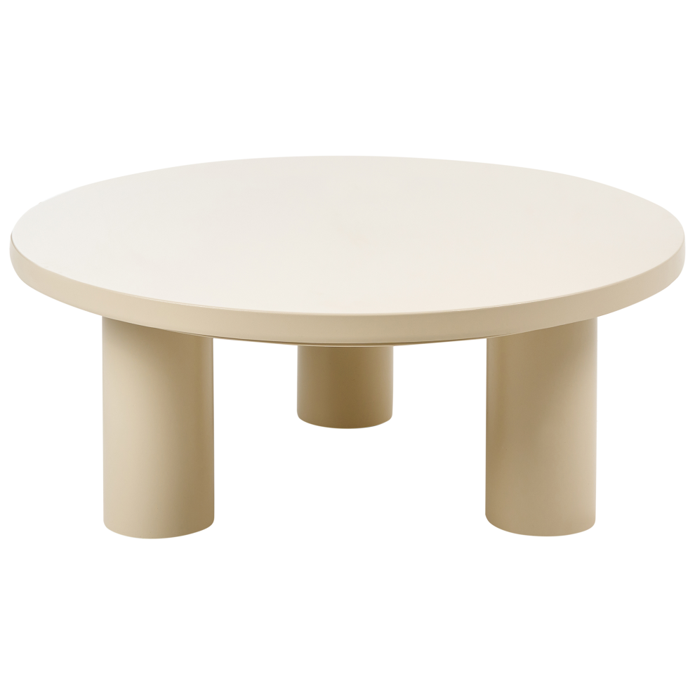 Beliani Garden Coffee Table Vipiteno 80 Cm 80 Cm Metal Beige