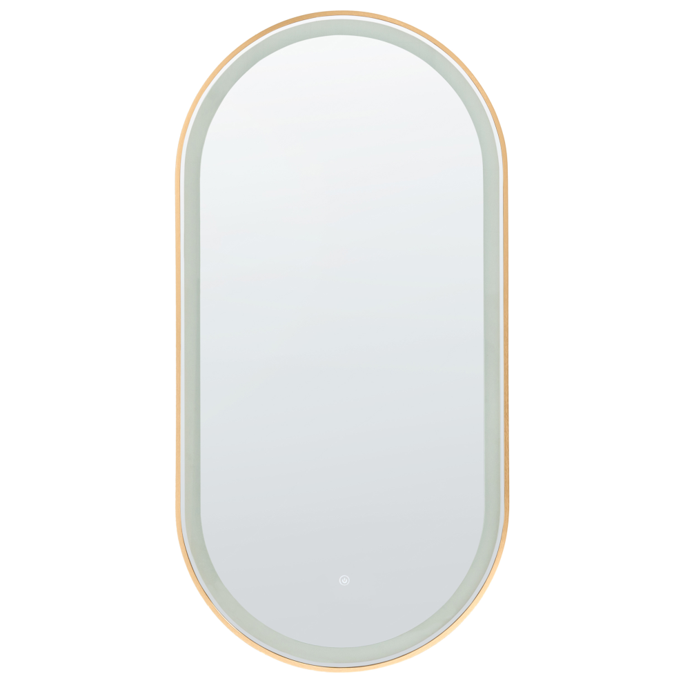 Beliani Led Bathroom Mirror Chiddes 60 Cm 120 Cm Silver