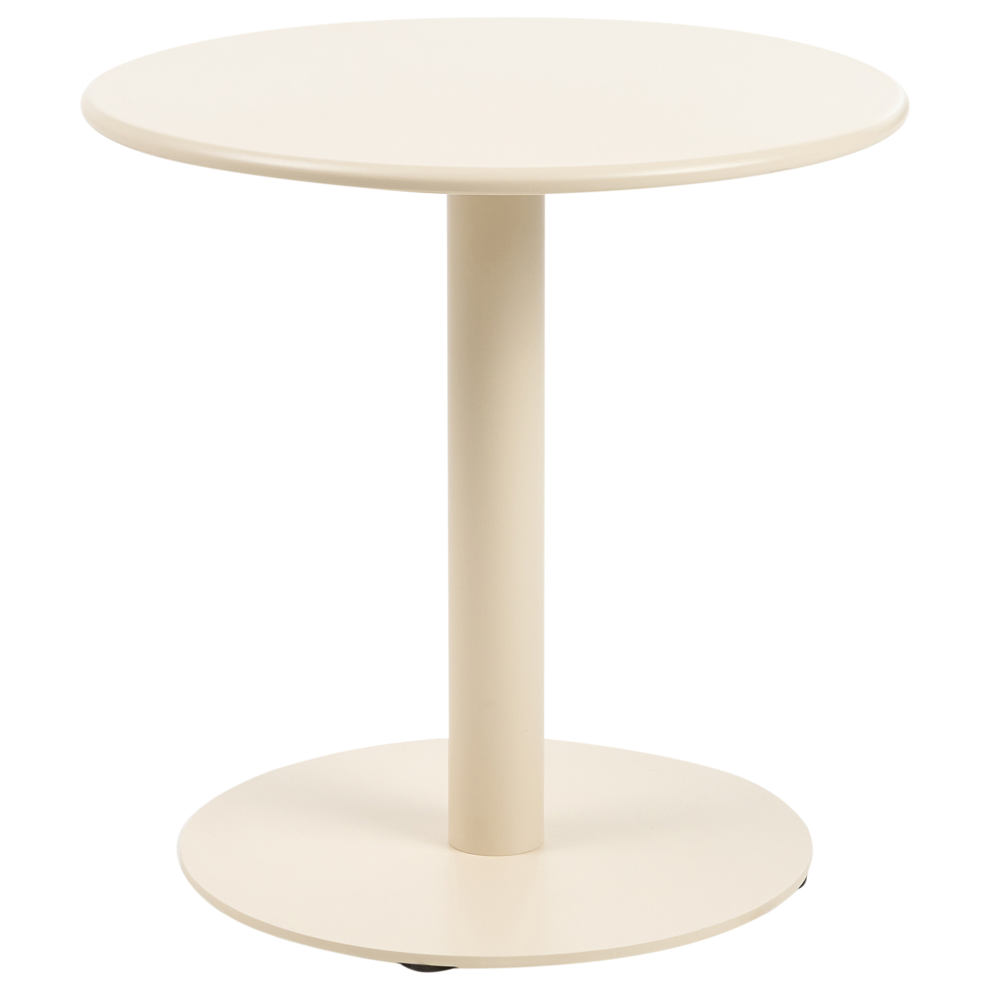 Beliani Garden Coffee Table Vittuone 50 Cm 50 Cm Metal Beige