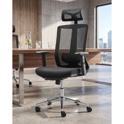 Beliani Office Chair ENSO Fabric Black 1