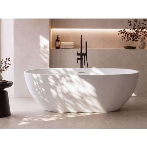 Beliani Freestanding Bathtub LAMANGA 1700 x 750 mm Solid Surface White 1
