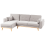 Beliani Corner Sofa Bed 3 Seater KAARINA Fabric Grey Right Hand 4