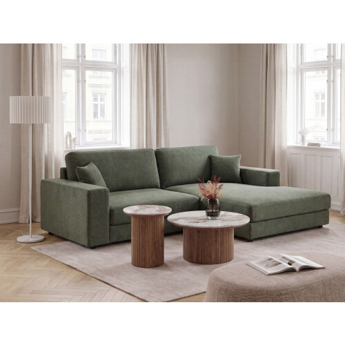 Beliani Corner Sofa LOFOTEN Fabric Green Left Hand 1