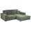 Beliani Corner Sofa LOFOTEN Fabric Green Left Hand 4