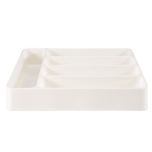 4X New Kitchen Drawer Organizer Tray Spoon Cutlery Separation Finishing Storage Box Cutlery Kitchen Storage White