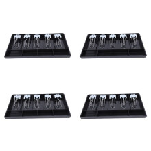 4X 5-Grid Money Cash Coin Register Insert Tray Replacement Cashier Drawer Storage Register Tray Box Classify Store