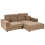 Beliani Corner Sofa 3 Seater LOFOTEN Fabric Brown Left Hand 4