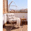 Beliani Hanging Chair with Stand ALGHERO Metal Beige 2