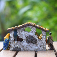 2X Christmas Nativity Manger Group Scene Decoration Gift Box Christmas Gift Resin Crafts