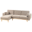 Beliani Corner Sofa Bed 3 Seater KAARINA Fabric Light Brown Right Hand 4