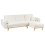 Beliani Corner Sofa Bed 3 Seater KAARINA Fabric White Left Hand 4