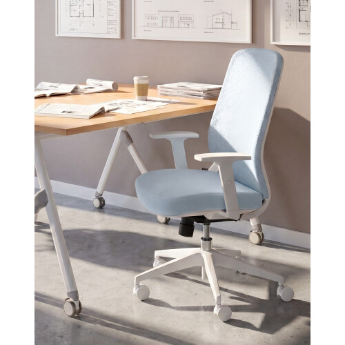 Beliani Office Chair ZELAR Fabric Light Blue 1
