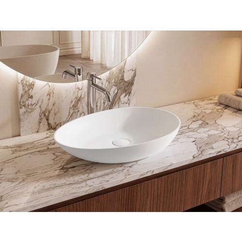 Beliani Countertop Basin SAUZAL 600 x 350 mm White 1