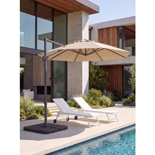 Beliani Cantilever Parasol 294 cm SAVONA Beige 1