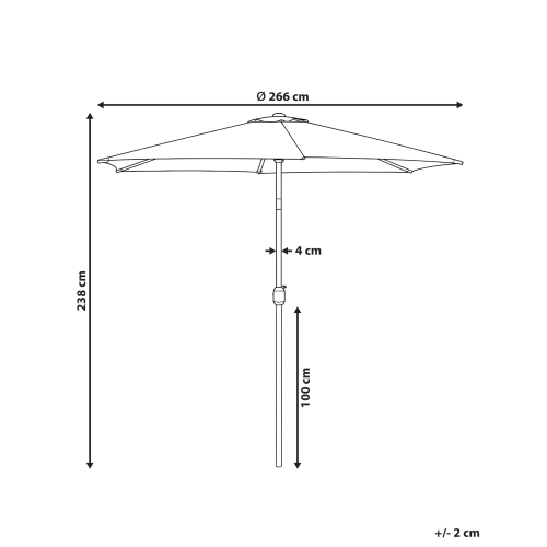 Beliani Market Parasol 266 cm VARESE Light Beige 2