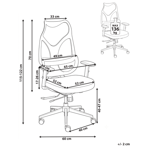 Beliani Office Chair VELIO Fabric Black 2