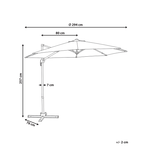 Beliani Cantilever Parasol 294 cm SAVONA Off-White 2