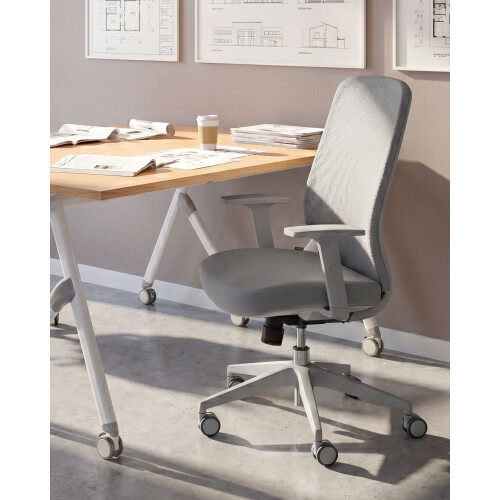 Beliani Office Chair ZELAR Fabric Grey 1