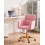 Beliani Desk Chair ALENA Boucle Pink 2