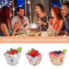 200 Piezas 2OZ Vasos de Postre para Fiesta Vasos de Postre de Plástico Pequeños Vasos de Postre Desechables para Pudín de Frutas