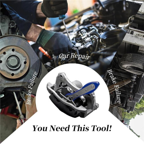 Brake Caliper Compression Tool, Caliper Piston Compressor Tool with 2 Hooks, 360Adjustable Brake Caliper Tool, 1 Set 2