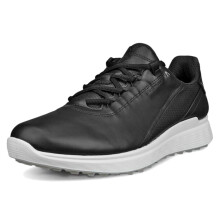 (UK 10, Black) Ecco Mens S-Casual Waterproof Leather Comfy Breathable Golf Shoes