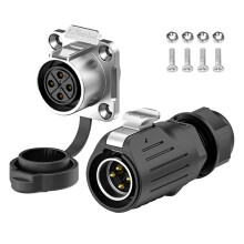 Industrial Waterproof Connector IP68 Quick Plugging Circular Connector Anti-Interference Shell Connector (4 Pin)